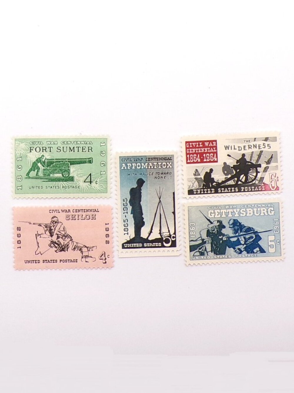 1961-1965 United States Civil War Stamp Set